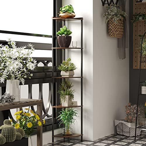 SUNMORY 5 Tier Corner Shelf, 65" Tall Corner Shelves for Living Room Decor - Image 4