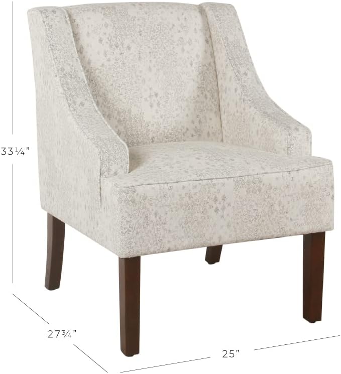 Homepop Home Decor | Upholstered Classic Swoop Arm Accent Chair | Accent Chairs - Image 3
