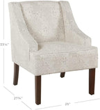 Homepop Home Decor | Upholstered Classic Swoop Arm Accent Chair | Accent Chairs - Image 3