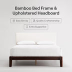 Nectar Bamboo Platform Bed Frame & Upholstered Headboard - Image 2