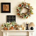 18 Inch Fall Wreath for Front Door Pumpkin Autumn Wreaths - Image 4
