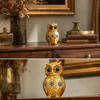 TOHLUCS 4.8" Resin Gold Owl Statue Home Decor with Evil Eye Protection - Image 7