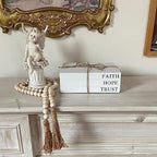 Decorative Books for Home Decor, White Faux Books for Decoration, Rustic Farmhouse Stacked Display Books (Faith, Hope, Trust) - Image 3