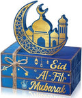 Geelin 4 Pcs Eid Mubarak Table Decoration Wooden Book Stack Signs by Geelin