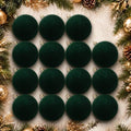 18PCS Green Velvet Christmas Ornaments Set,3.15IN Flocked Ornaments Balls by Senjie