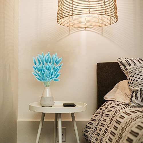 Uieke 120 Pcs Teal Blue Natural Bunny Tails Dried Flowers, 17inch Dried Pampas Grass Decor, Boho Blue Flowers Home Table Decor, Wedding Decorations for Home - Image 7