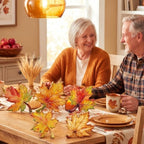 5 Pcs Fall Maple Leaf Block Signs, Wooden Thanksgiving Table Decor - Image 5