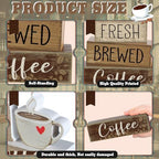 Yuntau 4 Pcs FarmhouseCoffee Bar Decor Wooden Tabletop Block Sign - Image 3