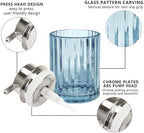 CERBIOR Bathroom Accessories Set, 4 PCS Glass Bathroom Set,Silver Blue - Image 3