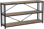 LVB Rustic 3 Tier Entryway Table, Industrial Long Wood Sofa Table Behind Couch - Image 4