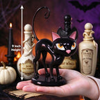 Cynkeyee Halloween Black Cat Statue - 9 in Vintage Mid‑Century Resin - Image 2