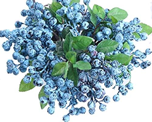 Fake Artificial Flowers California Berries Blueberry Fruit for Home Hotel Decor (Blue 20 Pack) - Image 2