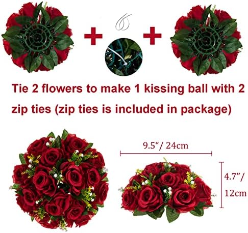 BLOSMON Artificial Rose Flower Centerpieces Decoration for Table: 2 Pcs - Image 4