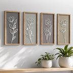 Tide and Tales 3d Framed Wall Art, Set of 4, Floral Boho Wall Decor by TideandTales