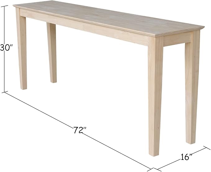 International Concepts Shaker Console Sofa Table, 72-Inch Long, Solid Parawood - Image 3