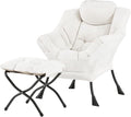 Welnow Lazy Chair with Ottoman, Modern Reading Accent Chair with Armrests and a by LifeGetsBetterWithWelnow