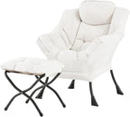 Welnow Lazy Chair with Ottoman, Modern Reading Accent Chair with Armrests and a by LifeGetsBetterWithWelnow
