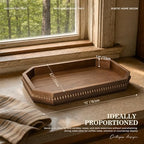 EOSAHR Pine Wood Decorative Tray: Serving Tray for Farmhouse Decor, Brown - Image 2