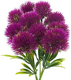 Uieke 10 Pcs Dandelion Artificial Flowers Purple Flowers Fake Plants Flower Bouquet Plastic Flowers for Home DIY Decoration Wedding Decor by Uieke