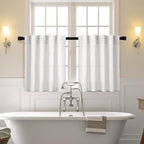 MIULEE Bleached Linen Kitchen Curtain 36 Inch Length 2 Panels Farmhouse | - Image 2
