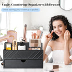 Hair Tool Organizer, Hair Dryer Holder with Drawer, Bathroom Countertop Organizer for Bathroom Accessories, Blow Dryer Organizer for Hair Styling Tools, Vanity Organizer for Bathroom, Vanity, Kitchen - Image 2