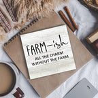 Rustic Farmhouse Wood Box Sign, Farmhouse Desk Shelf Decor, Farm-Ish All the Charm without the Farm Wooden Block Plaque Box Sign for Farmhouse Home Living Room Bedroom Table Decor - Image 4