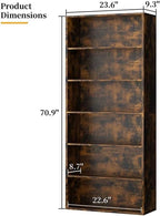 Shintenchi Bookshelf, 6-Tier Open Bookcase and Bookshelves, 6 Shelf Display - Image 3