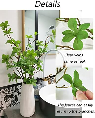 Heleze Artificial Greenery Stems Faux Branches with Leaves for Vase Fake Plants for Home Decor Indoor 26.3 Inch 3 PCS - Image 3
