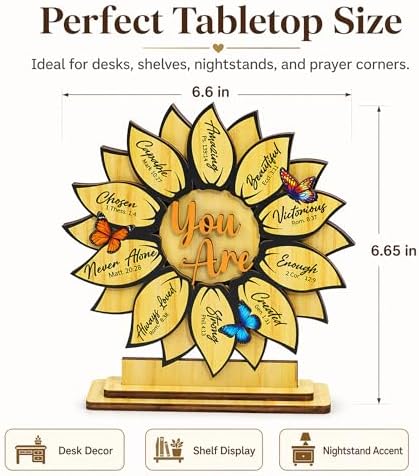 Christian Sunflower Gifts for Women, Birthday Gifts For Women, Religious Gifts for Sister, Friend, Daughter Sister, Wife, Daughter, Coworker, Teacher, Sunflower Decor - Image 2