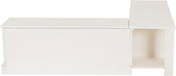 Linon Harris White Solid Pine Backless Nook - Image 14