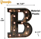 Pooqla Vintage Light Up Marquee Letters with Lights – Illuminated Industrial Style Lighted Alphabet Letter Signs - Coffee Bar Apartment Bedroom Wall Home Initials Decor A-Z - Image 4