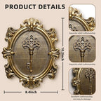 Vintage Key Wall Sculpture, Antique Wall Decor,Retro Hallway Wall Art,Hanging Decoration with Embossed Key Design, Oval Aesthetic Room Decor, Vintage Decoration for Living Room Bedroom Gallery,Unique Gifts - Image 2