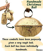 HIGHBIX Set of 3 Giant Harmony Cow Bells Huge Vintage Handmade Rustic Lucky Christmas Hanging XL Bells On Rope (Country Rustic, Large) - Image 4