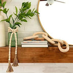Wood Chain Link Decor and Beaded Garland Set - Hand Carved Decorative Wood Chain, Home Decor, Farmhouse - Image 4