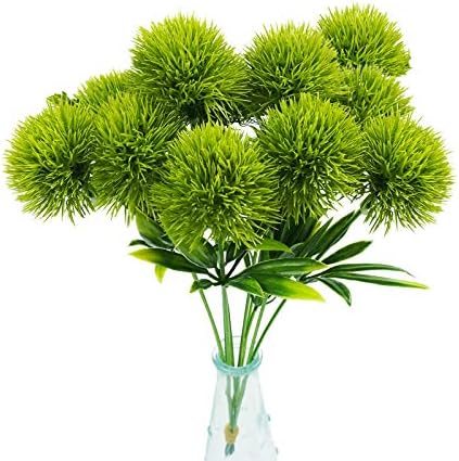 Uieke 10 Pcs Dandelion Artificial Flowers, Artificial Flowers for Decoration Fake Plants Bouquet Plastic Flowers for Home Decoration Wedding Decor Flower Arrangment Green by Uieke