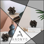 Boho Wooden Chain Links Decorative Object for Coffee Table & Shelf | Handmade Mango Wood Knot Sculpture | Rustic Modern Arch Décor for Living Room, Entryway, Console,Office Home Accent (Black) - Image 4