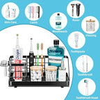 Toothbrush Holders Instant-Drying Organizer - Bathroom Countertop/Wall Mounted Electric Toothbrush Holder - Toothbrush Head Toothpaste Holder Bathroom Counter Organizers Storage Black - Image 6