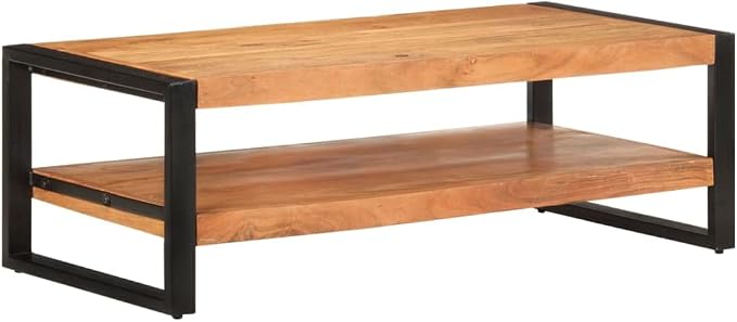 Coffee Table 47.2"x23.6"x15.7" Solid Acacia Wood, Side Table, Center Table by ROMHZKS