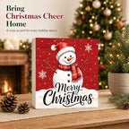 Christmas Decorations Cute Snowman Merry Christmas Wood Box Sign - Image 2
