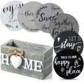 Queekay House Warming Gifts New Home Farmhouse Coasters Set of 6, Gray by Queekay