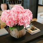 20" Silk Hydrangea Artificial Flowers 2Pcs White/ 4Pcs Pink Long Stems Real Looking Bouquet for Living Room Wreath Decor - Image 6