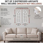 Set of 2 Cathedral Arch Window Frame Wall Decor - 36" Large Wood Wall Art - Image 2