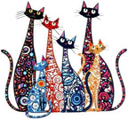 Wesiti Metal Cat Wall Art Decor Colorful Sculptures Mid Century 12x10 by Wesiti
