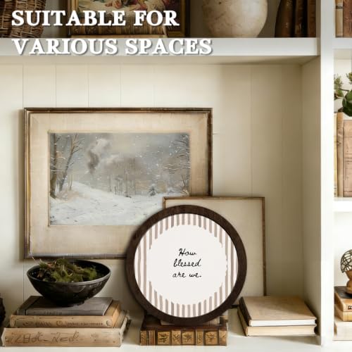 CFFJLHN Christian How Blessed Are We Religious Wall Art Round Wooden Decor - Image 6
