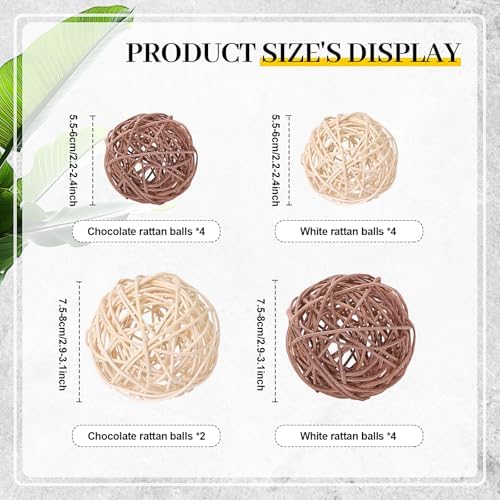 Jetec 18 Pcs Moss Wicker Decorative Balls for Centerpiece, Large Size - Image 3
