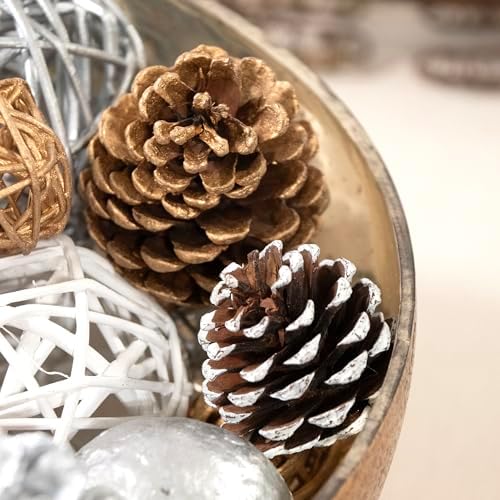 ANDALUCA Decorative Balls Orbs Bag (Silver Pinecone) - Image 5