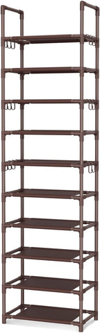 VTRIN 10 Tiers Tall Shoe Rack Holds 20-25 Pairs of Shoes Sturdy Vertical Shoe - Image 8