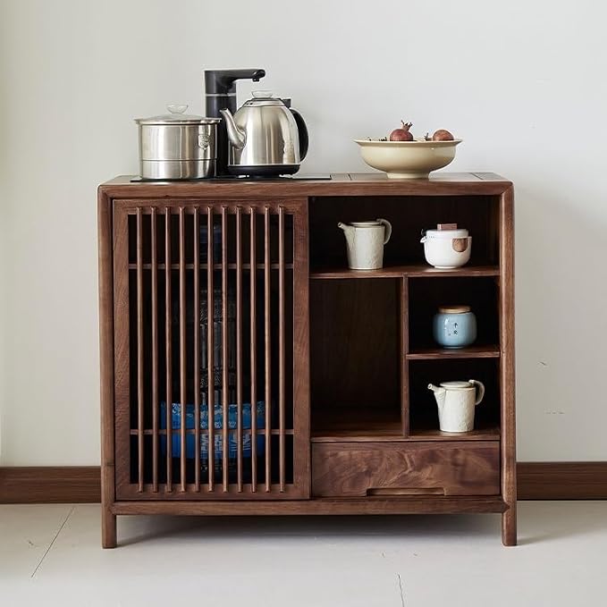 Nightstand Sofa Table Chinese Tea Cabinet Wooden Sofa Side Table Zen Simple - Image 2