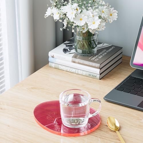 Acrylic Coaster Decorative Plates,Office Desk Accessories, Clear Dinosaur Egg Shape Coffee Cup Decor, Perfect for Tabletop Protection and Display. - Image 2