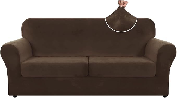 ZNSAYOTX Oversized Velvet 3 Piece Couch Cover by ZNSAYOTX